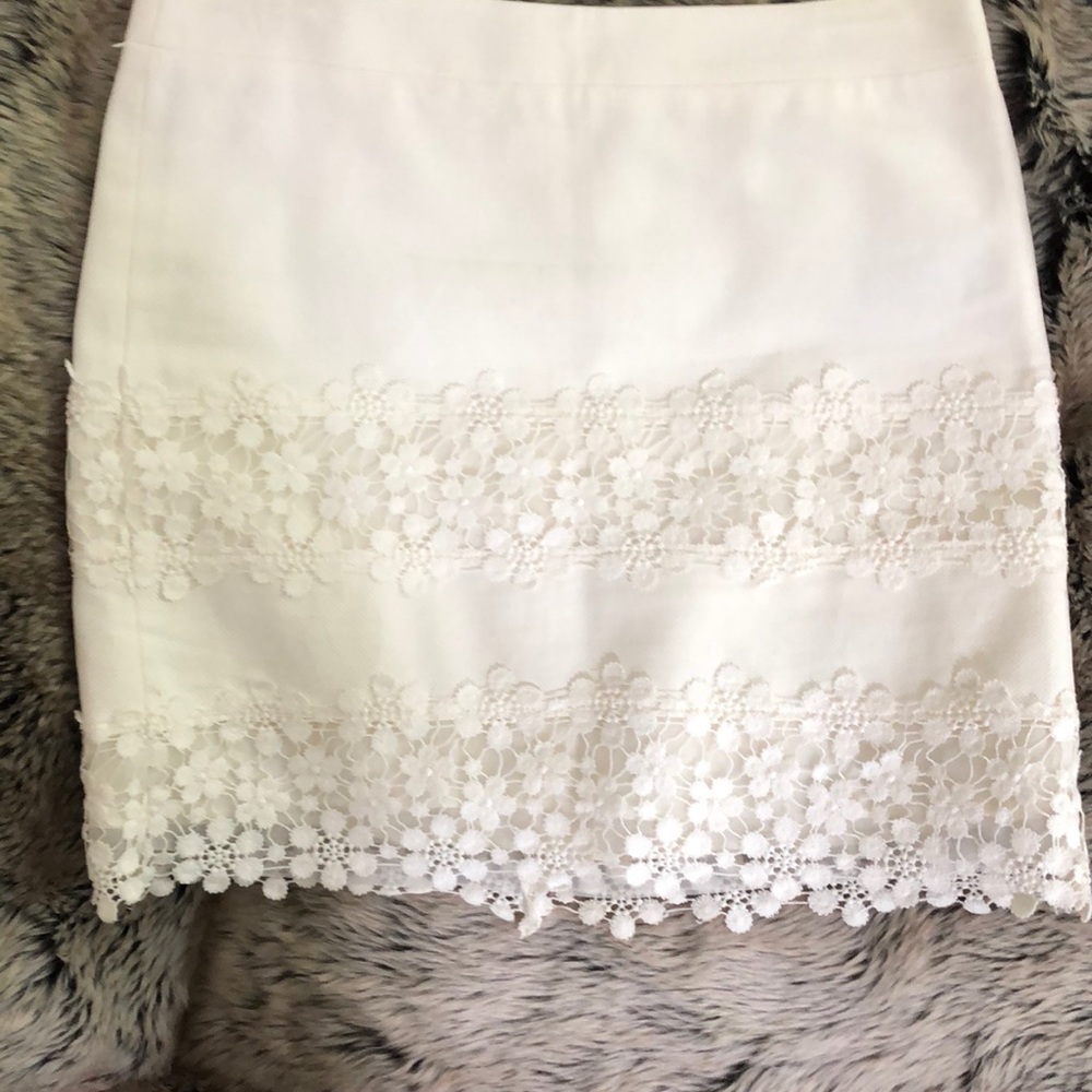 J. Crew cotton and lace skirt